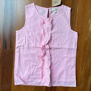 NEW Lands' End Sz 10 Sleeveless Pink Top with Ruffle